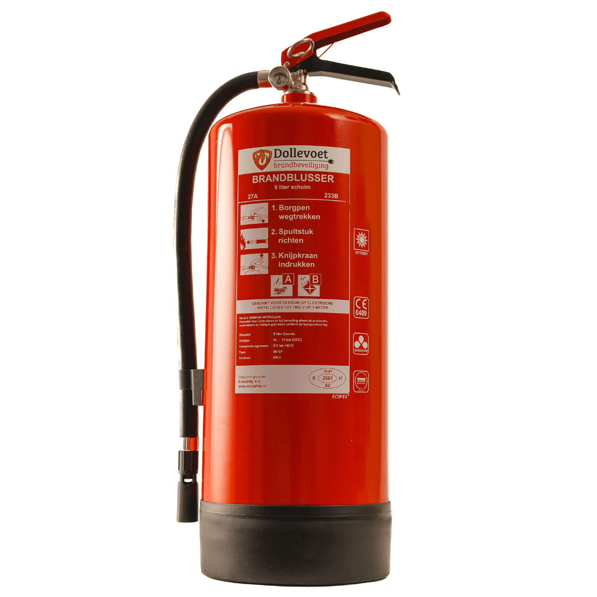 EcoFex Schuimblusser 9 liter 27A/233B (Belgie Benor)